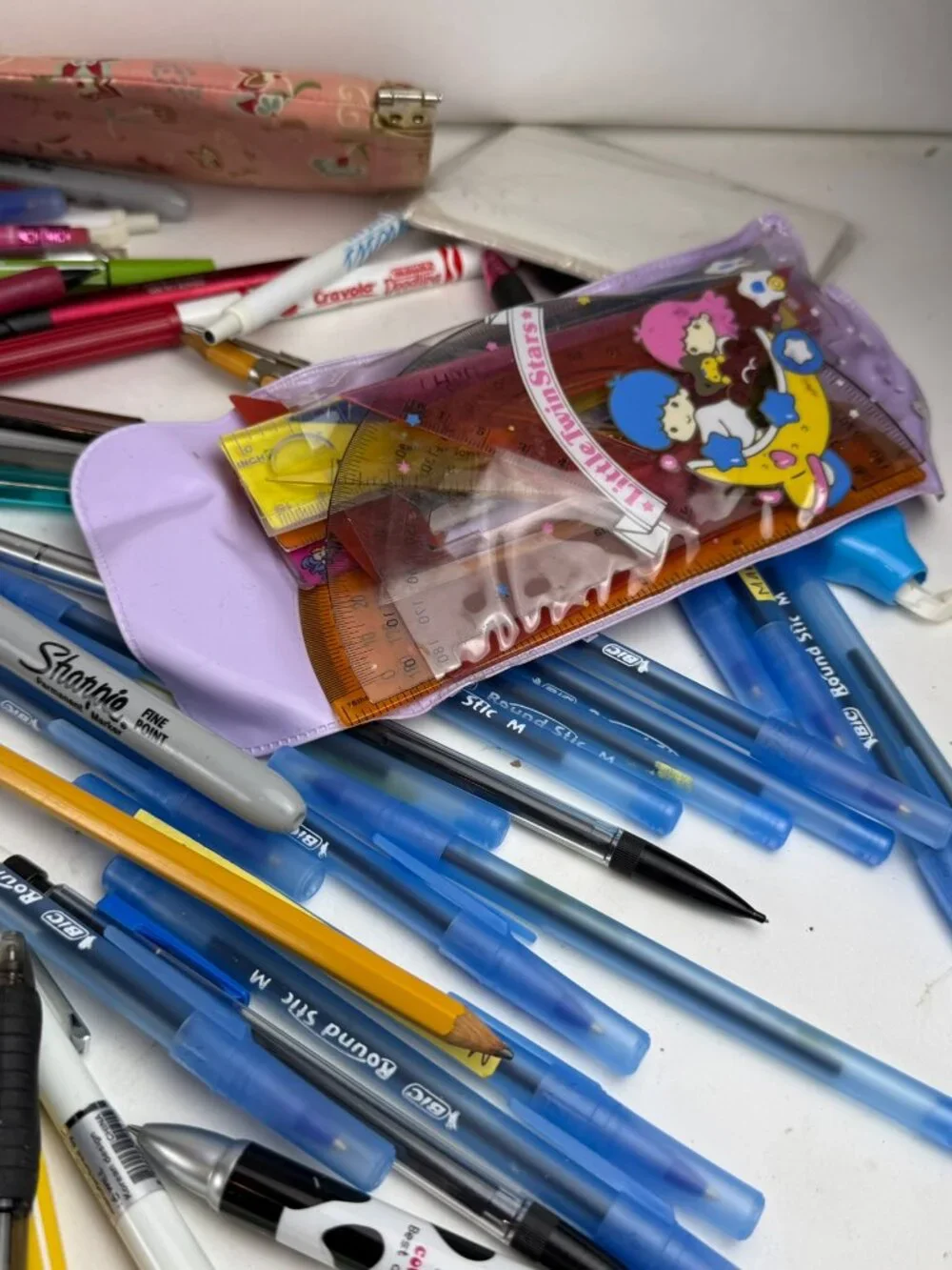 Huge Office & School Stationery Lot: Crayola Window Markers, Pens, Rulers & Pins